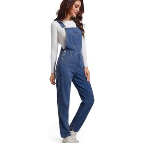 Women Denim Sails Jean Bib 90s Retro Dungaree Ladies Loose Fit Fashion Cotton بذلة مريحة غير رسمية