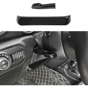 CheroCar for Jeep Wrangler JL Accessories, 2 Pcs Steering Wheel Height Adjustment Trim for Jeep Wrangler JL 2018+ & for Jeep Gladiator JT 2018+ Accessories (Carbon Fiber Pattern)