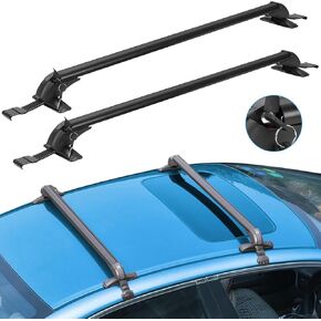 Universal Roof Rack Cross Bars, 43" Aluminum Lockable Car Top Crossbars with Anti-Theft Lock, Adjustable Window Frame for Bare Roof Kayak Bike Rooftop Cargo Carrier Luggage 165LBS Max Load