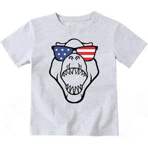 Boys Girls 4th of July Shirts American Flag Patriotic Independence Day T-Shirts Kids Tees Short Sleeve Tops 3-10T