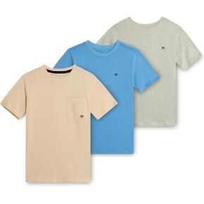 AEROPOSTALE Boys' Active T-Shirts - 3 Pack Soft Jersey Crew Neck Short Sleeve Logo Printed Pocket Tees for Boys (Sizes: 8-16)