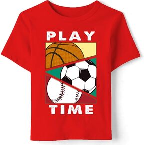 Boys T-Shirts Summer Basketball Baseball Soccer Graphic Kids Short Sleeve Cotton Tees Tops