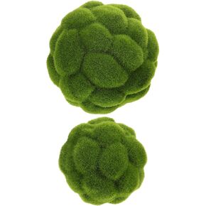 كرات Doitool الخضراء: 2pcs كرات خضراء زخرفية لوعاء - كرة مزخرفة كرات محاكاة الكرة الاصطناعية لزخرفة حفل زفاف الحديقة المنزلية