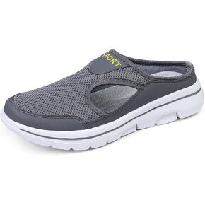 Men's Slip On Mules Womens Lightweight Open Back Shoes Comfort Walking Shoes Breathable Slippers Closed Toe Slides