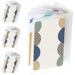 4 Packs 6 Page Wallet Insert Clear Picture Holder Plastic Credit Card Sleeves Wallet Photo Insert for Bifold or Trifolds