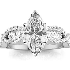 1.14 CTW Designer Twisting Beatherity Channel مجموعة Four Prong Diamond Engagement خاتم W/ 0.54 CT GIA MARQUISE CUT I COLOR VVS2 CINCT