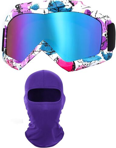 OTG Motorcycle Goggles with Balaclava ATV Dirt Bike Motocross Riding Goggles Racing Skiing Goggles for Women Girls in Kuwait
