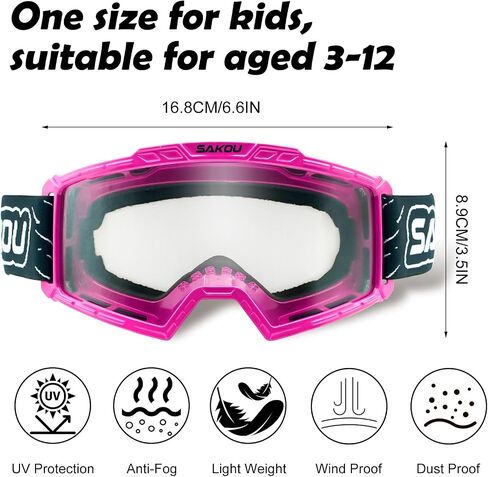 Anti Fog Kids Youth Motorcycle Motocross Dirt Bike ATV Goggles for Boys Girls aged 3-12 in Saudi Arabia