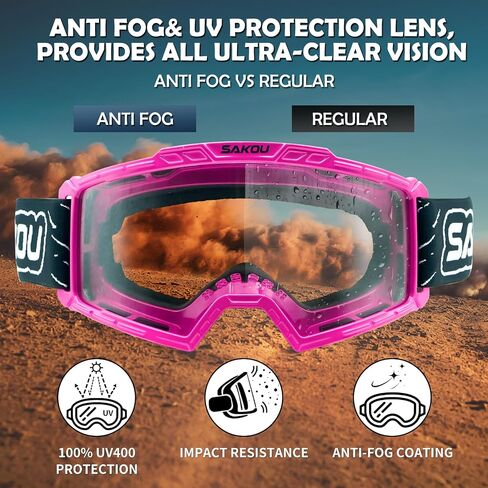 Anti Fog Kids Youth Motorcycle Motocross Dirt Bike ATV Goggles for Boys Girls aged 3-12 in Saudi Arabia