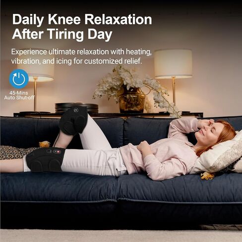 CooCoCo Knee Massager for Pain Relief, Heated Knee Wrap with Vibration, Heating Pad for Knee, Elbows, Calf, 45min Auto Off, Knee Brace with Ice Pack, Gifts for Fathers from Daughter in Saudi Arabia
