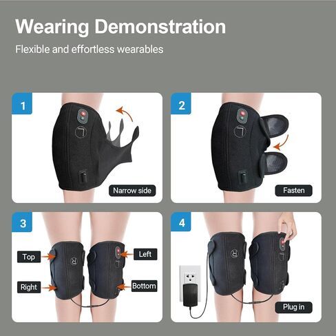 CooCoCo Knee Massager for Pain Relief, Heated Knee Wrap with Vibration, Heating Pad for Knee, Elbows, Calf, 45min Auto Off, Knee Brace with Ice Pack, Gifts for Fathers from Daughter in Saudi Arabia