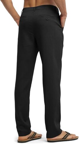 Willit Men's Linen Pants Casual Linen Dress Pants Beach Summer Lightweight Trousers 28" 30" 32" in Kuwait