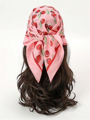 Wdirara Women's Cherry Graphic Print Dickrf Bandana Bandana Bandana Tleeping Head Wraps in Kuwait