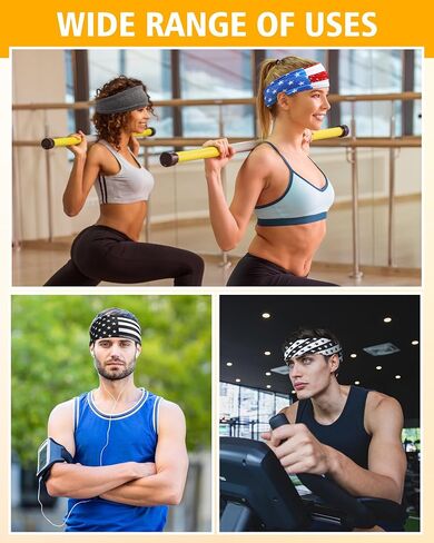 Vinsot 12 Pcs Sports Headbands for Men Women Breathable Mesh Design Mens Headband Sweatbands Unisex Non Slip Hairband for Workout Fitness Yoga Running Cycling in Saudi Arabia