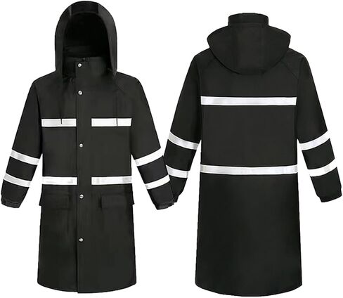 Harssidanzar Mens Long Rain Jacket Outdoor Waterproof Rain Coat Fishing Rain Gear Workwear SM302US in Saudi Arabia