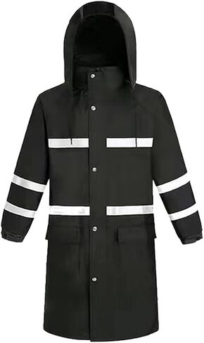 Harssidanzar Mens Long Rain Jacket Outdoor Waterproof Rain Coat Fishing Rain Gear Workwear SM302US in Saudi Arabia