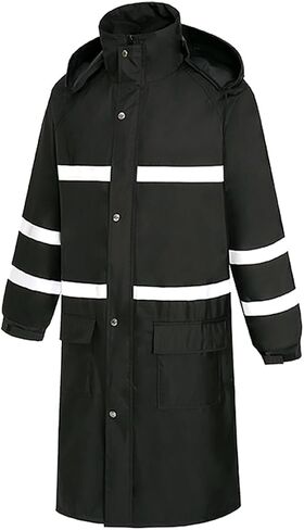 Harssidanzar Mens Long Rain Jacket Outdoor Waterproof Rain Coat Fishing Rain Gear Workwear SM302US in Saudi Arabia