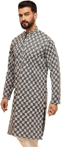 Sojanya (Since 1958 Men'S Cotton Rayon Embroidered Sequinned Only Long Kurta in Saudi Arabia