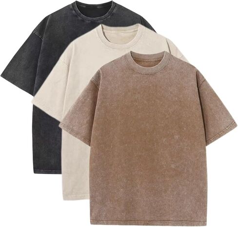 3 Pcs Oversized T shirts for Women Casual Vintage Baggy Boxy Short Sleeve Cotton Tee Shirts Loose Fitting Tops in Saudi Arabia
