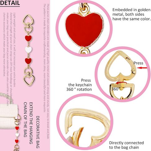 BIHRTC Cherry Bag Charm Bag Extender Chain Strap Replacement Accessories Bag Charms for Purses Bags Handbags in Saudi Arabia