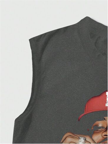 Soly Hux Men's Vintage Graphic Tank Tops Crew Neckless Offless Dut Off Treetwear in Kuwait