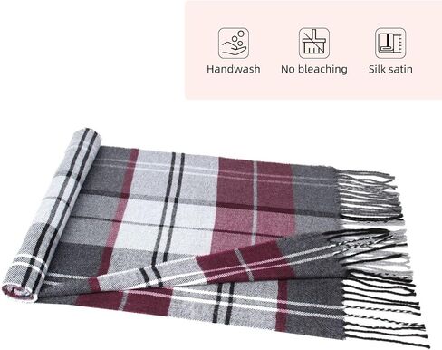 Men's Scarves Winter Plaid Scarf Tassel Edge Soft Warm Scarf-Black and Grey Striped Men's Scarf for Gift in Saudi Arabia