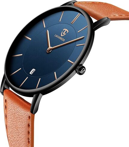 BEN NEVIS Watch, Mens Watch, Minimalist Fashion Simple Wrist Watch Analog Date with Leather Strap in Kuwait