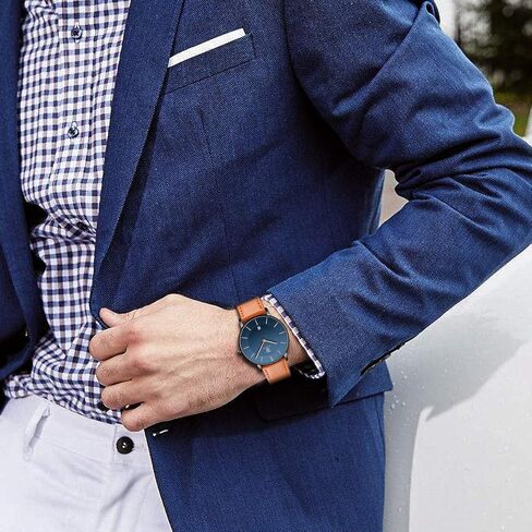 BEN NEVIS Watch, Mens Watch, Minimalist Fashion Simple Wrist Watch Analog Date with Leather Strap in Kuwait