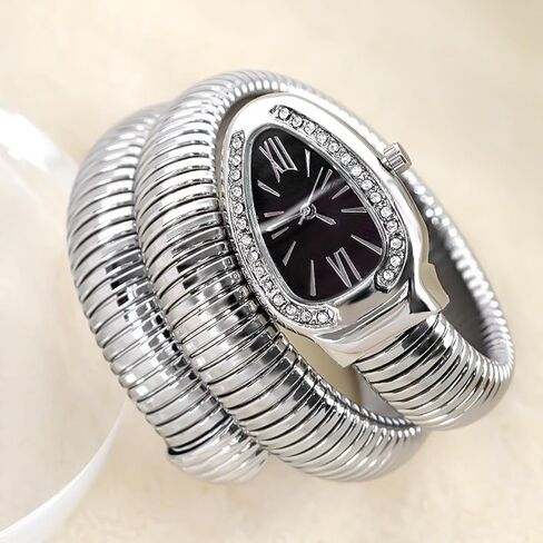 Snake Shape Bangle Watches - Unique Design Snake Shaped Dress Watch for Women in Saudi Arabia