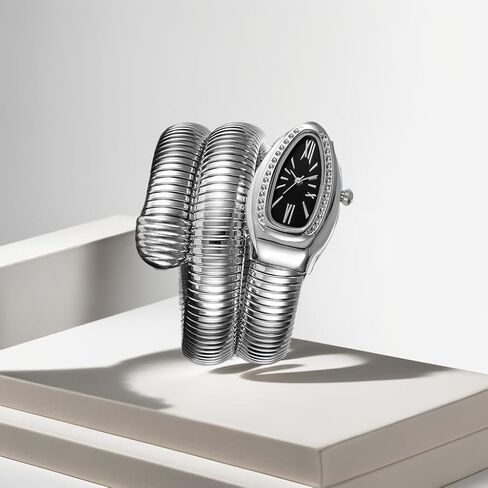 Snake Shape Bangle Watches - Unique Design Snake Shaped Dress Watch for Women in Saudi Arabia