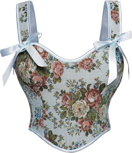Scarlet Darkness Corset Tops for Women Sweetheart Neckline Floral Corset with Zipper Size 6-18 in Saudi Arabia