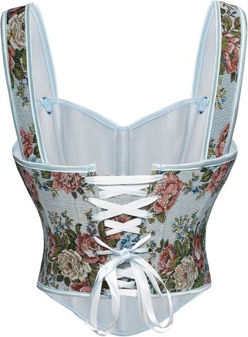 Scarlet Darkness Corset Tops for Women Sweetheart Neckline Floral Corset with Zipper Size 6-18 in Saudi Arabia