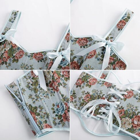 Scarlet Darkness Corset Tops for Women Sweetheart Neckline Floral Corset with Zipper Size 6-18 in Saudi Arabia