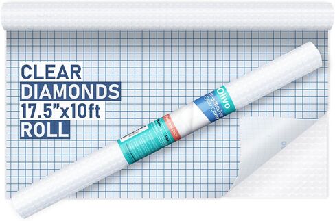 Diamonds Clear Contact Paper Roll for Books Crafts, 17.5in x 10ft Sticky Adhesive Clear Plastic Cover Protector Film Liner in Kuwait
