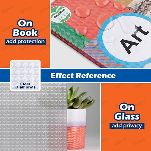 Diamonds Clear Contact Paper Roll for Books Crafts, 17.5in x 10ft Sticky Adhesive Clear Plastic Cover Protector Film Liner in Kuwait