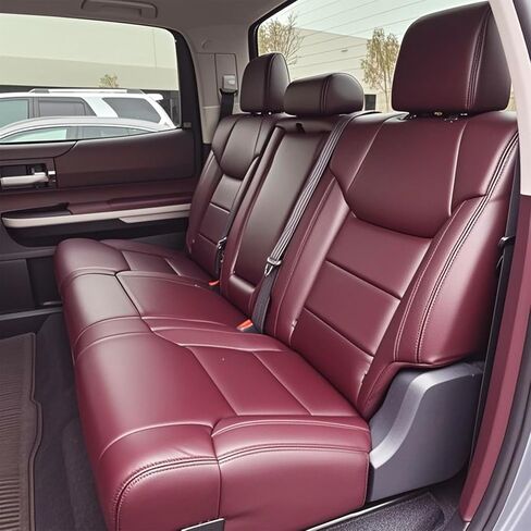 HKZ Custom Fit Tundra Seat Covers for Toyota Tundra 2022 2023 2024 2025 CrewMax&Double Cab SR,SR5,Limited,Platinum,TRD Pro,1794 - Full Set, Leather - Black in Kuwait
