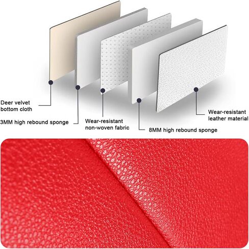 Seat Covers Full Set Custom Fit for Dodge Charger 2006-2023, Waterproof Car Seat Cover Full Set Leather Seat Covers Cushion, Automobile Interior(Black Red) in Kuwait