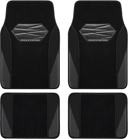 Skechers Car Floor Mats,Waterproof Universal Fit Car Mats,Faux Leather Car Floor Mats,Carbon Floor Mats for Cars with Anti-Slip Skechers Heel Pad Fit for SUV,Vans,Sedans,Trucks,Black in Saudi Arabia