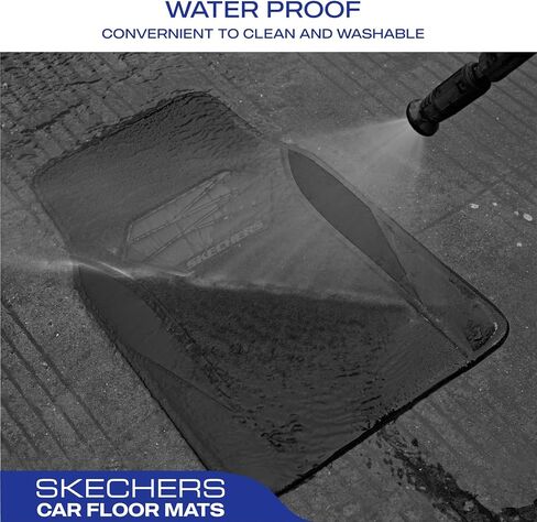 Skechers Car Floor Mats,Waterproof Universal Fit Car Mats,Faux Leather Car Floor Mats,Carbon Floor Mats for Cars with Anti-Slip Skechers Heel Pad Fit for SUV,Vans,Sedans,Trucks,Black in Saudi Arabia