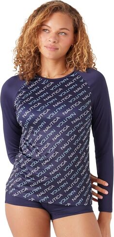 Nautica Women's Rashguard – Quick-Dry, UPF Protection, Swim Shirt, Pool, Beach, Hiking, Yoga, Volleyball in Saudi Arabia