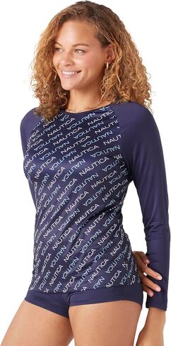 Nautica Women's Rashguard – Quick-Dry, UPF Protection, Swim Shirt, Pool, Beach, Hiking, Yoga, Volleyball in Saudi Arabia