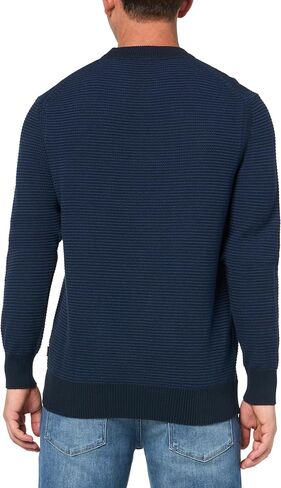 BOSS Men's Two Tone Cotton Blend Knit Sweater in Saudi Arabia