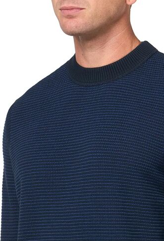 BOSS Men's Two Tone Cotton Blend Knit Sweater in Saudi Arabia