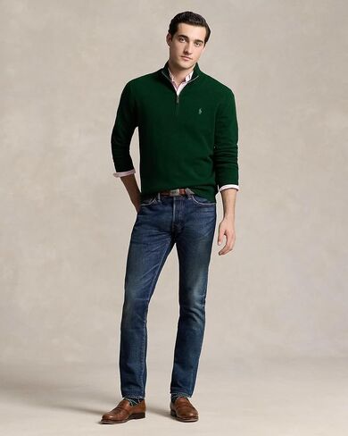 POLO RALPH LAUREN Men's Quarter-Zip Wool Blend Sweater in Kuwait