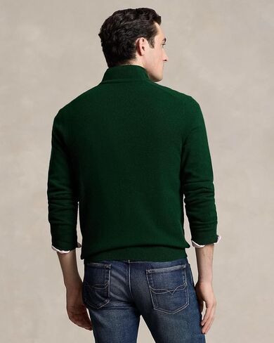 POLO RALPH LAUREN Men's Quarter-Zip Wool Blend Sweater in Kuwait