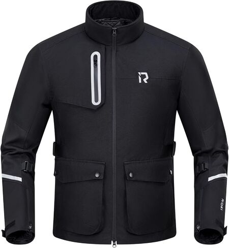 IRON JIA'S Motorcycle Jacket with CE Armor, Motorbike Riding Protective Gear with Removable Liner All Season Black L in Kuwait