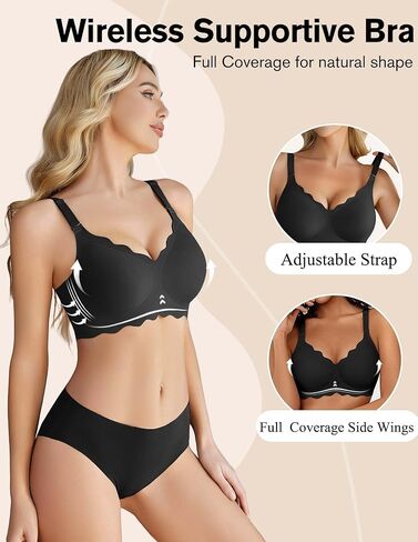 Avidlove Seamless Bras for Women Comfort Wireless Bras Full Coverage Push Up Bralette Smooth Everyday Bra Regular and Plus in Saudi Arabia