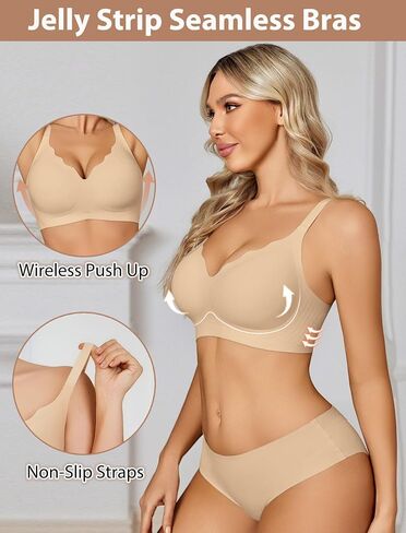 Avidlove Bras for Women No Underwire Seamless Bralettes Wireless Push Up Scalloped Full Coverage Comfortable Everyday Bra in Saudi Arabia