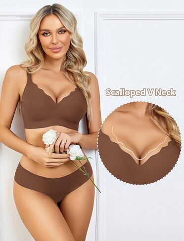 Avidlove Bras for Women No Underwire Seamless Bralettes Wireless Push Up Scalloped Full Coverage Comfortable Everyday Bra in Saudi Arabia