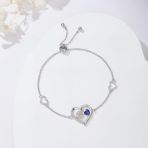 Heart Stethoscope Birthstone Bracelet for Women,925 Sterling Silver 12 Month Doctor Nurse Medical RN Registered Bracelets Jewelry Gifts for Graduation Retirement Nurse Day Birthday in Kuwait